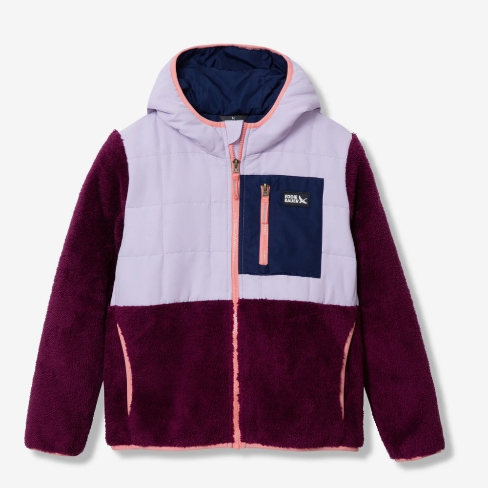 Eddie Bauer Purple and Pink Colorblock Hoodie